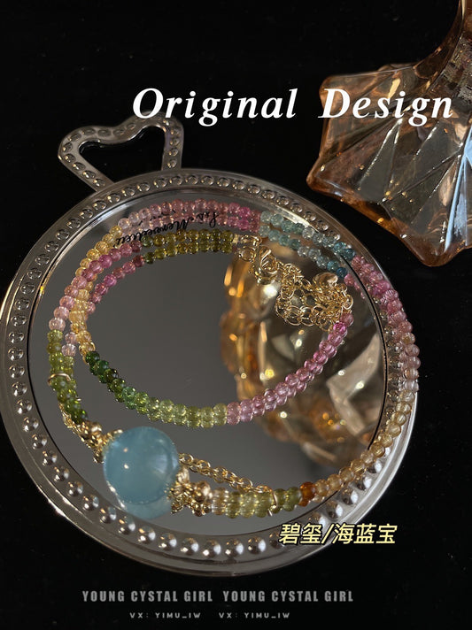 【Jewelry】 High-quality transparent  tourmaline, aquamarine▫️tourmaline can balance the five elements.