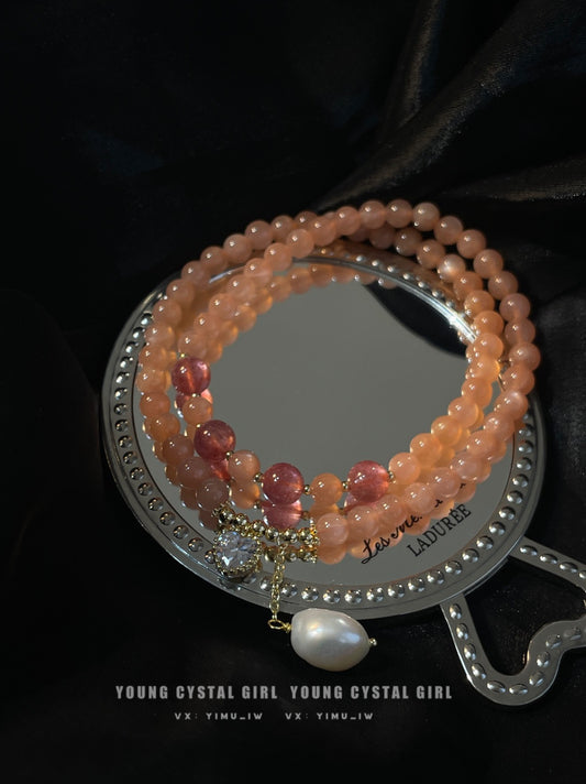 【Jewelry】Sunstone, Strawberry Crystal, Baroque Pearl