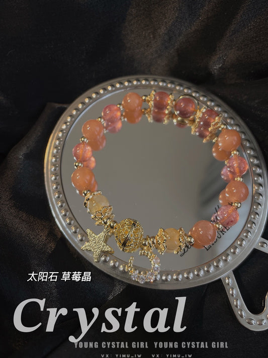 【Jewelry】Strawberry Crystal Sunstone Yellow Hair  Crystal
