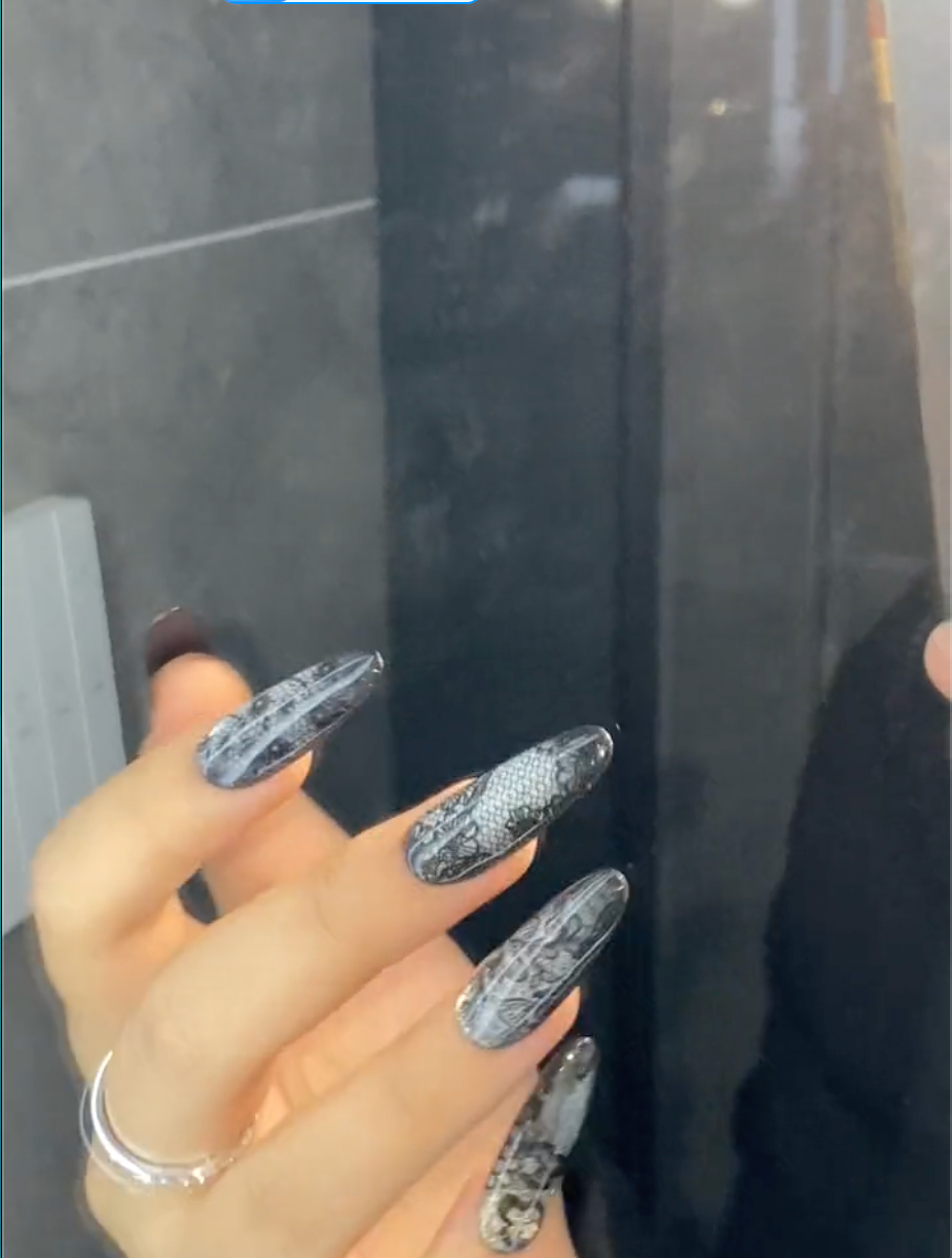 【Black lace】hand made;  Press-on nails;  Classic; Galaxy;Cat eyes;