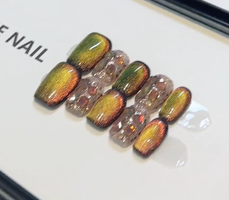 【Chameleon】hand made; Gentle galaxy；Press-on nails;