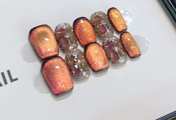 【Chameleon】hand made; Gentle galaxy；Press-on nails;