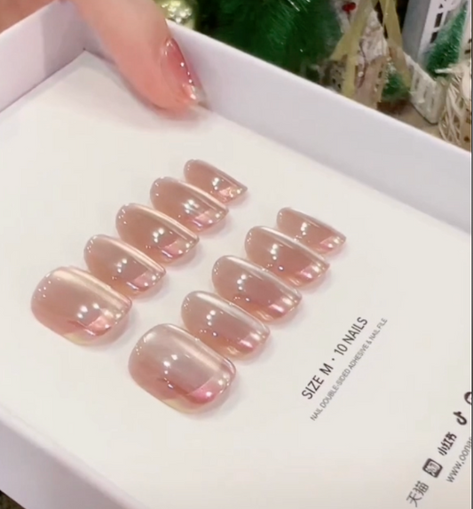 【Crystals】hand made;  Classic；Casual；Cat eye; Galaxy; Press-on nails; Luxury design; High-quality
