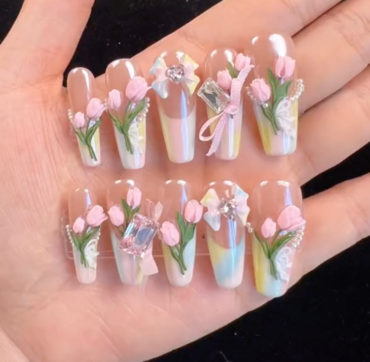 【  999】hand made;  Press-on nails; Sweetie