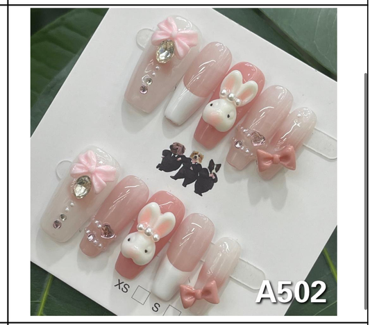 【 Miss bonny 】hand made;  Press-on nails; French