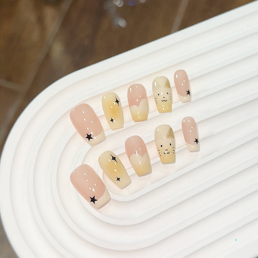 【New series 5】hand made;   Press-on nails; Painted；